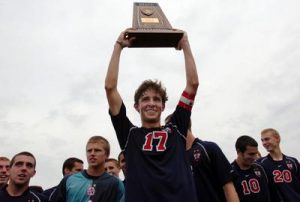 6A BOYS OAK MOUNTAIN SPAIN PARK-----AHSAA 6A boys Championship Oak Mountain vs Prattville. Oak Mountain #17 Chandler Hoffman hoists the trophy after they defeated Prattville 3-2. GALLERY ON AL.COM news staff/Hal Yeager reporter/Hallman